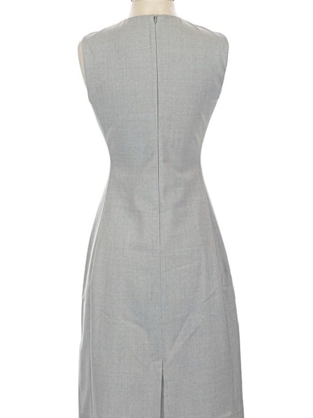 Theory Light Gray Sleeveless Midi Sheath Dress knee length work dress